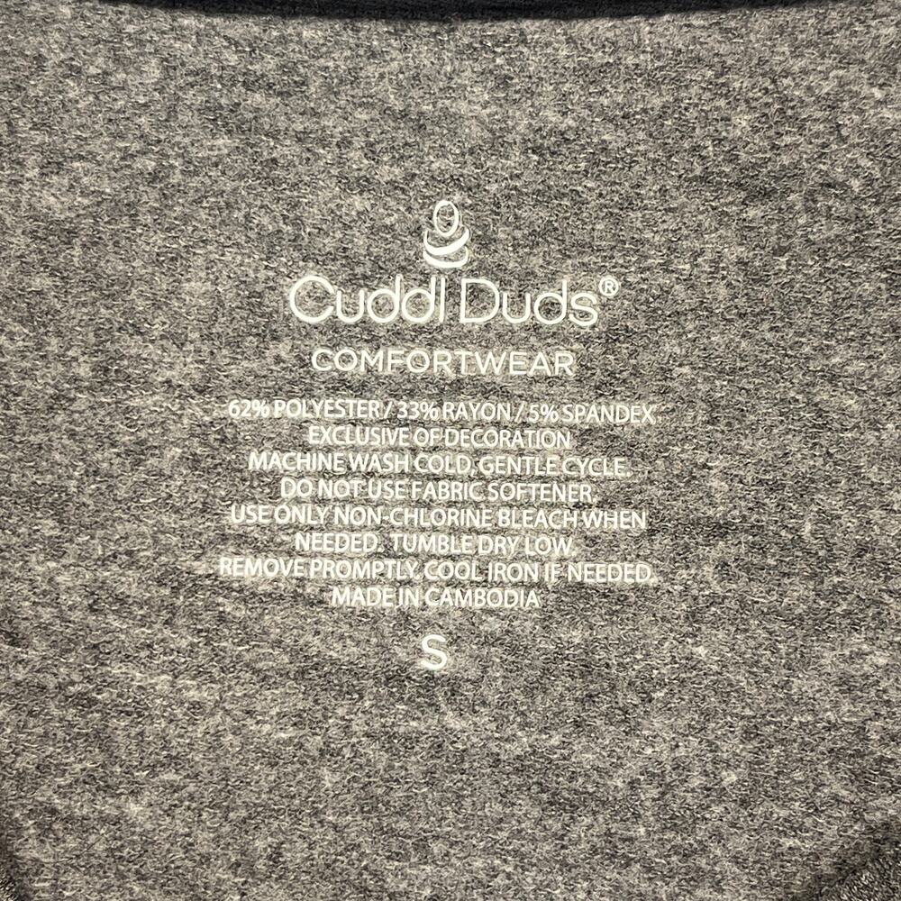 cuddl duds t-shirt gray crew neck long sleeve womens small - Picture 3 of 7